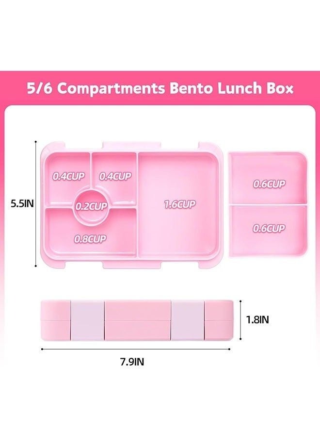 810ML Bento Lunch Box for Kids & Toddlers, Leak-Proof Lunchbox with 5/6 Compartments, Back to School Snack Containers for Kids & Adults, Snack Box for School, Kindergarten, Nursery and Office - Image 2