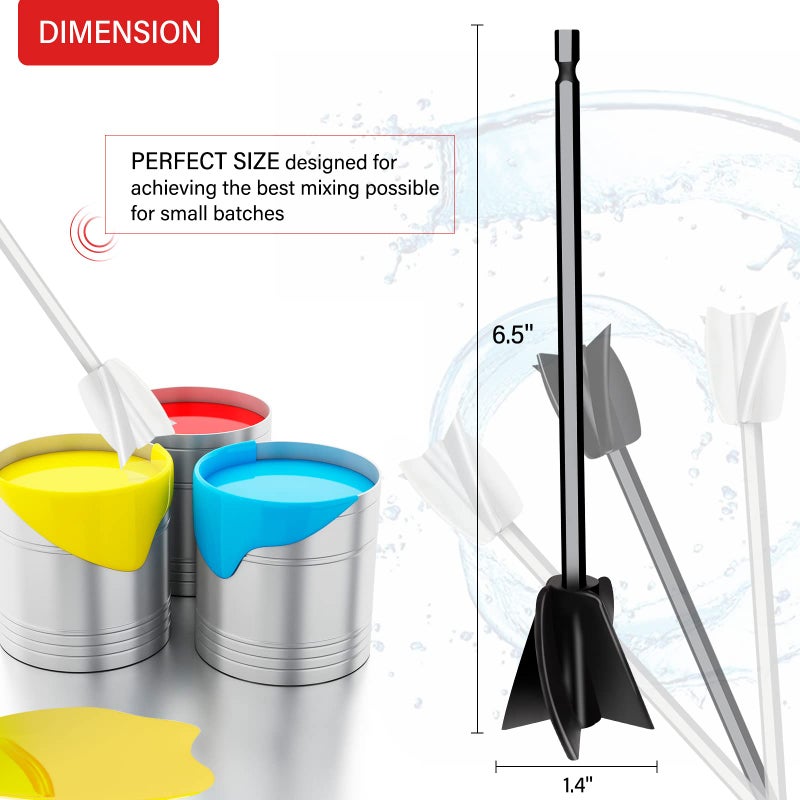 Riomh 4 Pcs Resin Mixer Paddles for Resin Drill, Epoxy Mixer Attachment for Drill, Paint Mixer/Paint Stirrer for Mixing Resin, Epoxy, Silicone Molds - Image 2