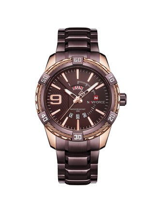 Stylish Mens Quartz Watch with Coffee Brown Dial Stainless Steel Strap Analog Display Water Resistant 30M Date Function Elegant and Durable Timepiece - pzsku/ZF282D109EE769A8E67A2Z/45/_/1739776785/5d9a52ad-0798-425d-ab4a-8f90ae8795a3