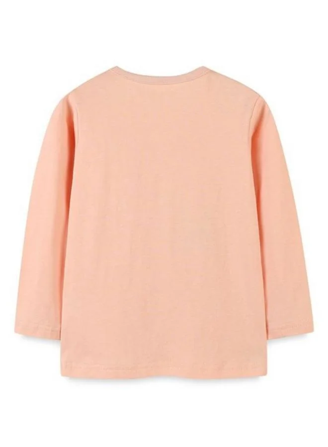 YUNIQEE Orange Printed Long Sleeve Crew Neck T-Shirt