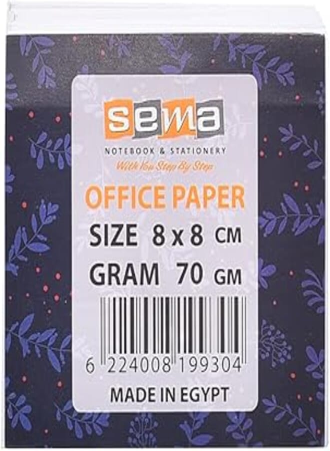 Sema Memo Pad Plain White Paper For Notes And Messages 8 * 8 cm - White