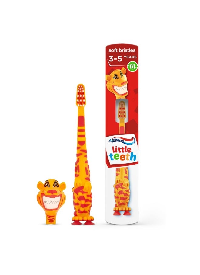Aqua Fresh Little Teeth 3-5 Kids Toothbrush, Specially Designed for Children by Dental Experts, Plastic free Packaging, Soft Toothbrush  - Image 1