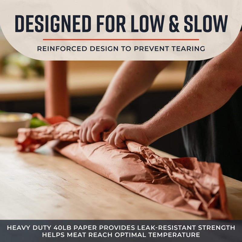 Bryco Goods (Pack of 2) Pink Butcher Paper Rolls, 18"x175' (2100 Inch) - Made in USA - Food-Grade Peach Butcher Paper for Smoker, BBQ, Grilling, Smoking Meat - Unbleached, Uncoated and Unwaxed - Image 5