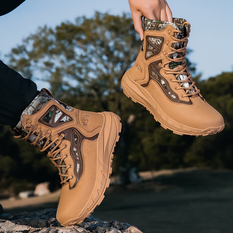 New Combat Boots With Side Zipper, Summer Ultra-Light Wear-Resistant Outdoor Hiking And Mountaineering Shoes, High-Top Tactical Desert Boots - Image 2
