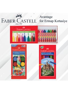 Faber Castell 3-Piece Paint Set Full Size Watery - Dry - Pastel Paint