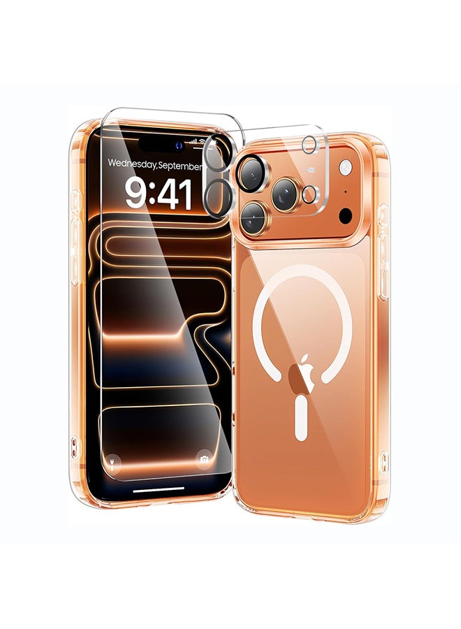 O Ozone (3 in 1) Magnetic Case Compatible with iPhone 17 Pro Cover with Front Tempered Glass Screen Protector & Camera Lens Protector & Anti-Yellowing Shockproof Cover - Image 1