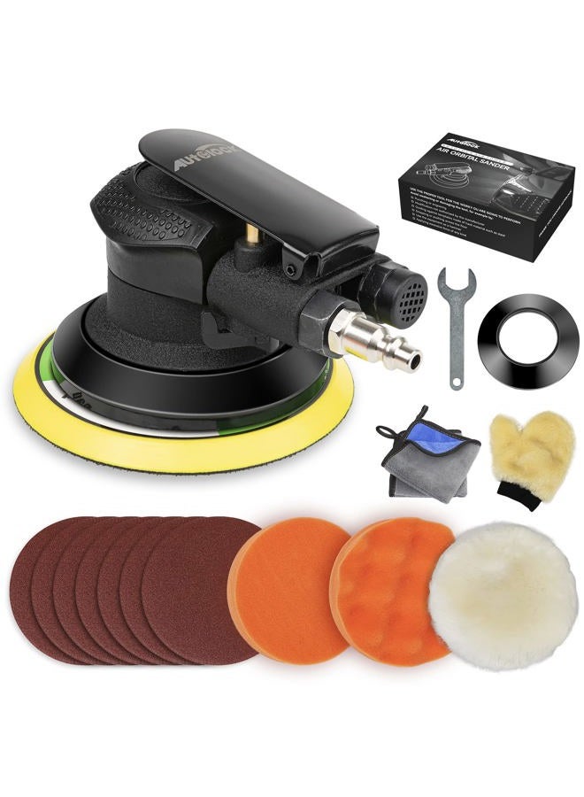 Autolock 5 Inches Air Random Orbital Sander, Pneumatic Palm Car Sanders For Wood Polisher Metal,And Auto Body Work, Da Sanders, Dual-action Sander - Image 1
