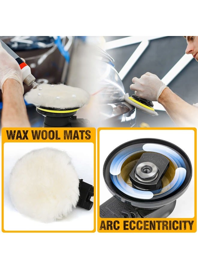 Autolock 5 Inches Air Random Orbital Sander, Pneumatic Palm Car Sanders For Wood Polisher Metal,And Auto Body Work, Da Sanders, Dual-action Sander - Image 4