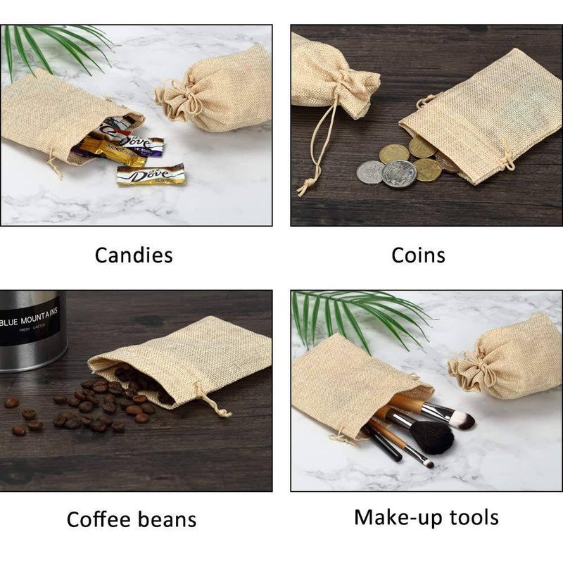 Beingelegant أكياس جوت لينين أنيقة 10X14 سم - عبوة من 10 - الأفضل لعيد الديوالي، عيد الميلاد وهدايا حفلات|الأفضل لحفلات استقبال المواليد، شاجون، عيد الميلاد، هدايا الذكرى السنوية|أكياس هدايا العودة (جوت طبيعي) - Image 4