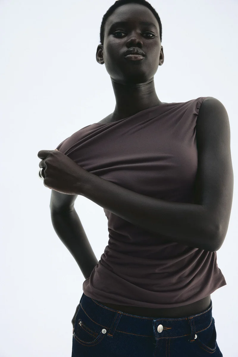 H&M Draped cap-sleeved top