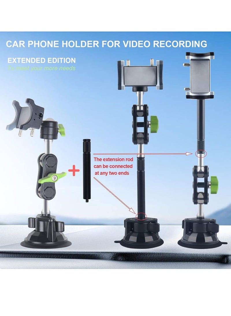 NEW Car Phone Mount for Video Recording – Universal Magic Arm Suction Holder for Windshield, Dashboard  Vlog Shooting – Compatible with All Smartphones - Image 2