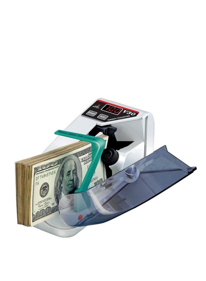 CRONY V30 Portable Money Detector & Counter – 600 Notes/Min Speed, 200pcs Hopper & Stacker, UV Detection Technology, Built-In LED Display, Automatic Money Detection, Compact & Lightweight (400g), Rechargeable Battery, AC 100-240V/DC 12V Power – Perfect For Cash Handling At Home, Office, Retail, Banks, And Small Businesses - Image 5