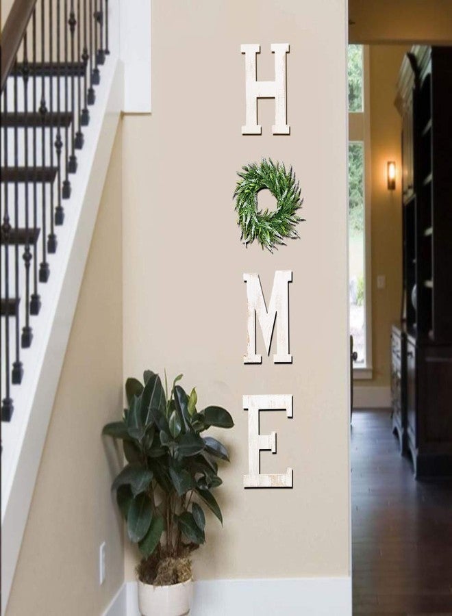LOSOUR Farmhouse Decor Wood Letters - Wreath with Decorative Home Sign for Living Room, Entry Way, Kitchen (White) - Image 3