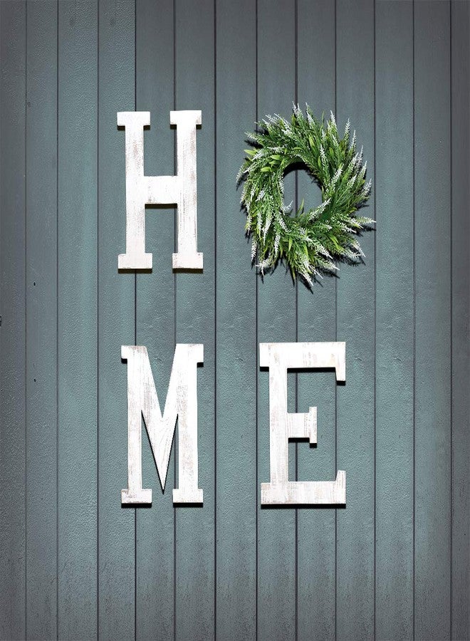 LOSOUR Farmhouse Decor Wood Letters - Wreath with Decorative Home Sign for Living Room, Entry Way, Kitchen (White) - Image 4