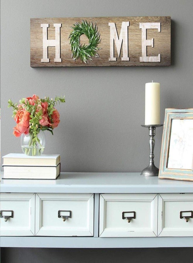 LOSOUR Farmhouse Decor Wood Letters - Wreath with Decorative Home Sign for Living Room, Entry Way, Kitchen (White) - Image 5