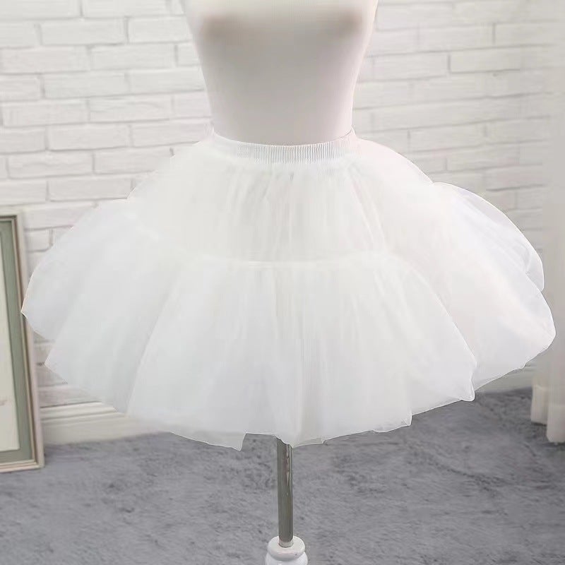 Lolita Cute Sweet Age-reducing Contrast Color Stitching Lotus Leaf Waist Shirt High Waist Puff Cake Skirt Girl suit Bustle 