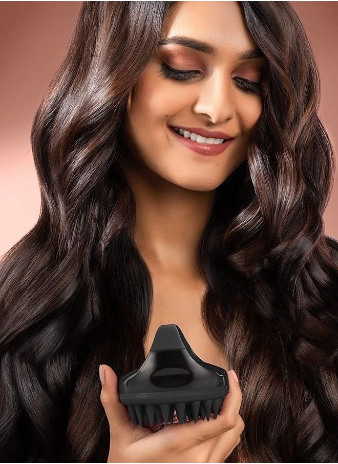 Hair Scalp Massager Shampoo Brush With Soft Silicone Bristles (Black)