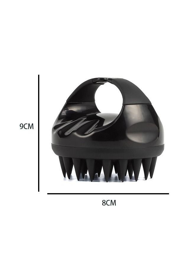 Hair Scalp Massager Shampoo Brush With Soft Silicone Bristles (Black)