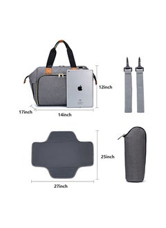 Diaper Mummy Bag Tote with Bottle Case and Changing Pad(Grey) - pzsku/ZF2833B7B4E03A1171590Z/45/_/1651556472/05983f65-f3f8-41ed-8b99-41a3b921da4a