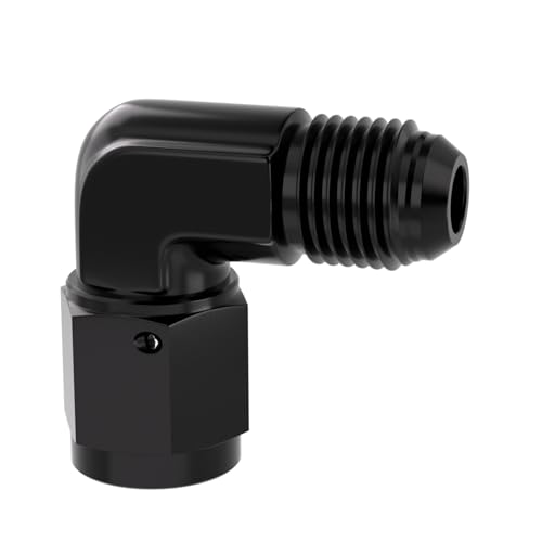 APIELE 6AN Female to AN6 Male Flared Black Aluminium 90 Degree Swivel Fitting Adapters (YZGM-6AN-90) - Image 1