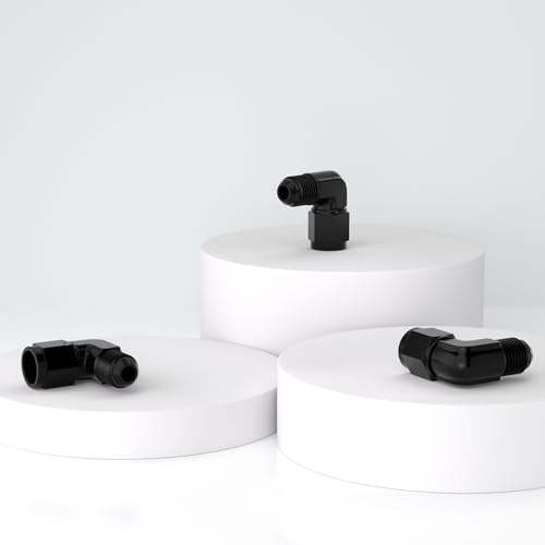 APIELE 6AN Female to AN6 Male Flared Black Aluminium 90 Degree Swivel Fitting Adapters (YZGM-6AN-90) - Image 3