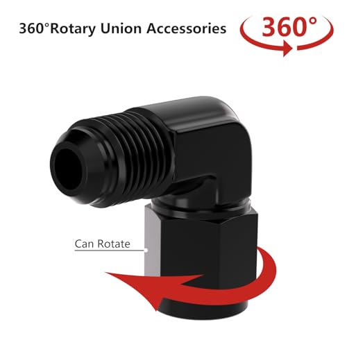 APIELE 6AN Female to AN6 Male Flared Black Aluminium 90 Degree Swivel Fitting Adapters (YZGM-6AN-90) - Image 4