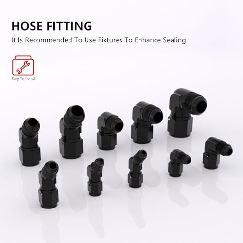 APIELE 6AN Female to AN6 Male Flared Black Aluminium 90 Degree Swivel Fitting Adapters (YZGM-6AN-90) - Image 5
