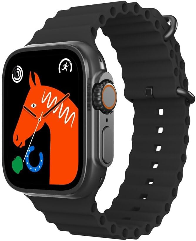 W&O X8+ Ultra Series 8 49mm Smartwatch Watch X8+ Ultra NFC Body Temperature Monitoring with Bluetooth Wireless Connectivity (Black) - Image 1
