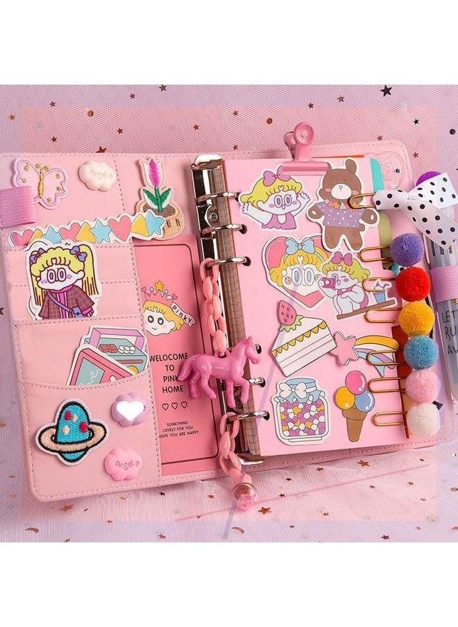 Bluejw - Hand Account Book Net Red Account Book Suit Cute Girl Diary Tool Material Full Set Of Simple Wind Loose-leaf - Image 1