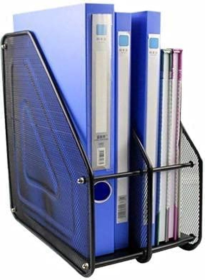 AB TRADING Square Shape Pencil Storage Container | Metal Mesh Pen/Clip Holder for Office & Home | Desk Stand Organizer for Stationery Items - Black - Image 2