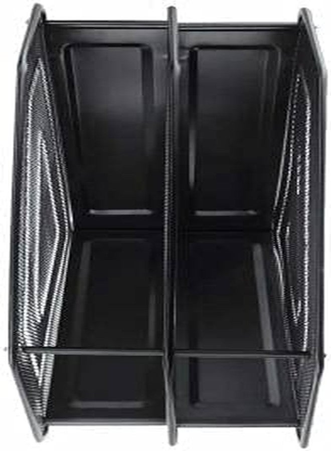 AB TRADING Square Shape Pencil Storage Container | Metal Mesh Pen/Clip Holder for Office & Home | Desk Stand Organizer for Stationery Items - Black - Image 1