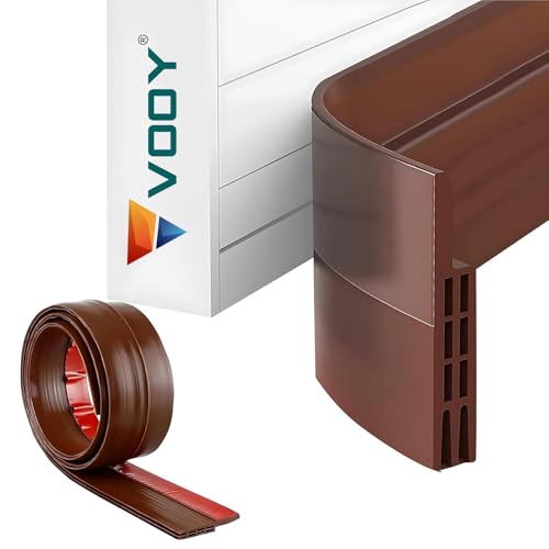 VOOY Door Bottom Seal Strip Guard - 1 Meter Strong Adhesive Under Door Draft Stopper - Triple Layer Soundproof Gap Filler for Insects, Dust, Cockroaches & AC Cooling (Brown) - Image 1