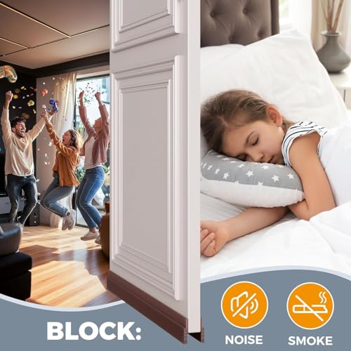 VOOY Door Bottom Seal Strip Guard - 1 Meter Strong Adhesive Under Door Draft Stopper - Triple Layer Soundproof Gap Filler for Insects, Dust, Cockroaches & AC Cooling (Brown) - Image 5
