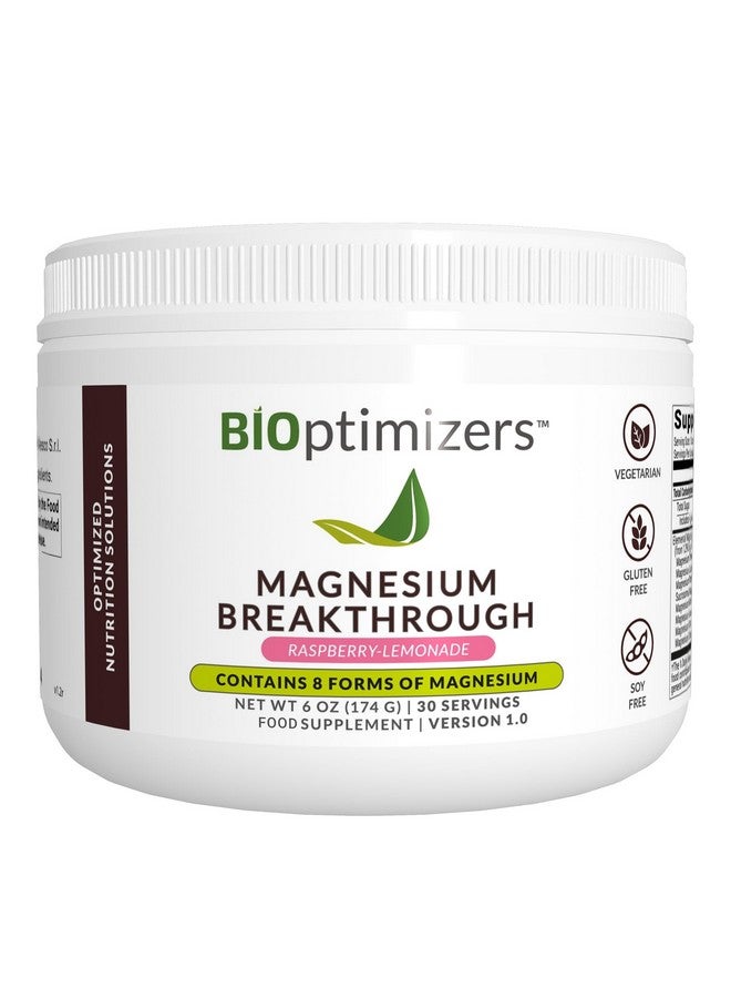 BIOptimizers Magnesium Breakthrough Drink Raspberry Lemonade - 8 Forms of Magnesium: Glycinate, Malate, Citrate, and More - Natural Sleep and Brain Supplement - 6 oz (30 Servings) - Image 4