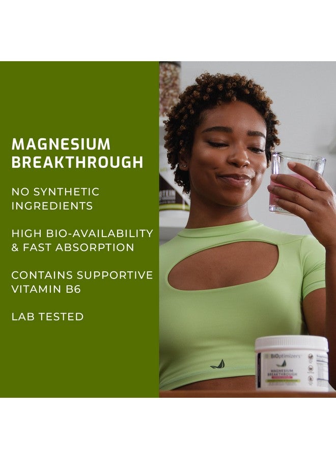 BIOptimizers Magnesium Breakthrough Drink Raspberry Lemonade - 8 Forms of Magnesium: Glycinate, Malate, Citrate, and More - Natural Sleep and Brain Supplement - 6 oz (30 Servings) - Image 2
