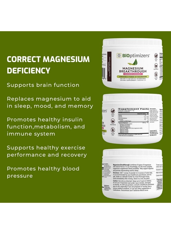 BIOptimizers Magnesium Breakthrough Drink Raspberry Lemonade - 8 Forms of Magnesium: Glycinate, Malate, Citrate, and More - Natural Sleep and Brain Supplement - 6 oz (30 Servings) - Image 5