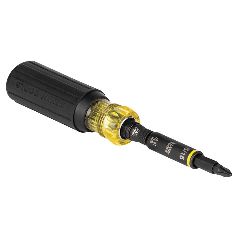 Klein Tools 32500HD Multi-Bit Screwdriver/Nut Driver, Impact Rated 11-in-1 Tool with Phillips, Slotted, Square and Torx Tips - Image 1
