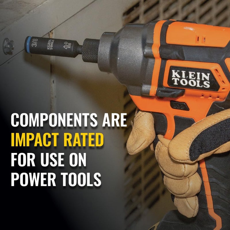 Klein Tools 32500HD Multi-Bit Screwdriver/Nut Driver, Impact Rated 11-in-1 Tool with Phillips, Slotted, Square and Torx Tips - Image 4
