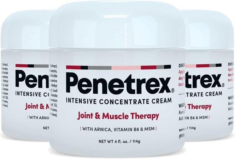 penetrex Penetrex Joint & Muscle Therapy - Soothing Comfort for Back, Neck, Hands, Feet - Premium Whole Body Rub with Arnica, Vitamin B6 MSM & Boswellia - 4oz Cream (3 Pack) 