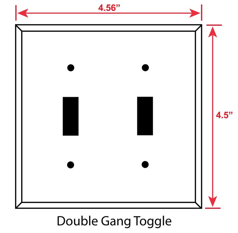 Art Plates - Double Gang Toggle Switch Plate - 2 Gang Light Switch Decorative Metal Wall Plate - Grey and Brown Swirl Marble - Granite Print - (Made in USA) - Image 2