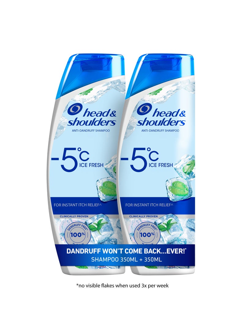 Head & Shoulders Sub-Zero Freshness Anti-Dandruff Shampoo With Piroctone Olamine 350ml +350ml - Image 1