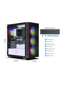 FIRST PLAYER V3 Gaming Desktop - Intel Core i7-12700F 12-Core, 32GB RAM, GeForce RTX 4070 12GB, 1TB NVMe SSD, Windows 11, WiFi & Bluetooth, LibreOffice  - Image 4
