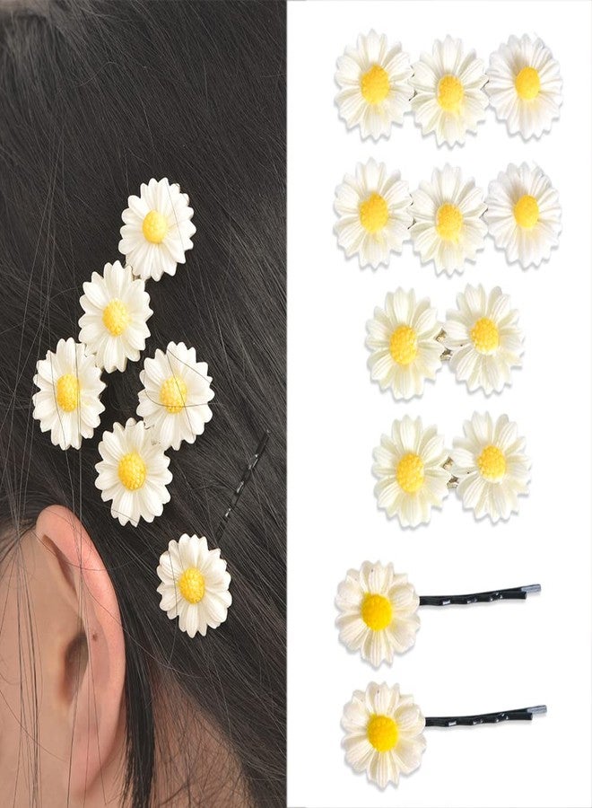 Guqqeuc Daisy Floral Hair Clips and Barrettes - 6pcs Duckbill Clips for Women & Girls, Flower Hair Accessories for Long & Short Hair - Image 1