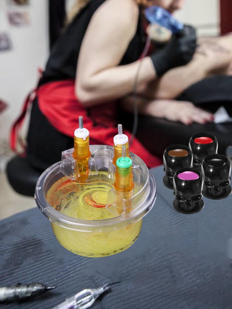HOINCO 20PCS Disposable Tattoo Cartridge Cup Holder,Tattoo One Piece Needle Placement Rack Disposable Plastic Cup Working Cup Cleaning Cup - Image 5
