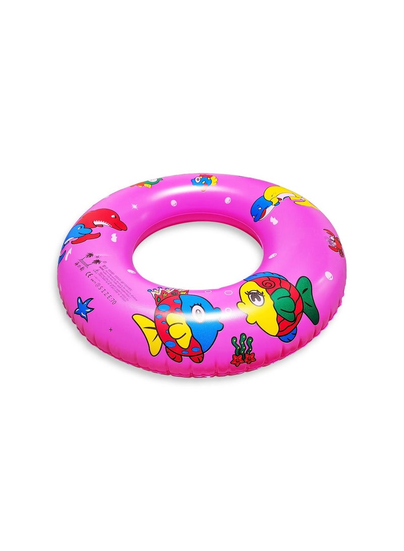 Swimming Ring Dark Pink Fish & Sea Characters Inflatable Waist Float, Small Size "60cm" Float Boat Fun Water Toys For Boys & Girls  - Image 3