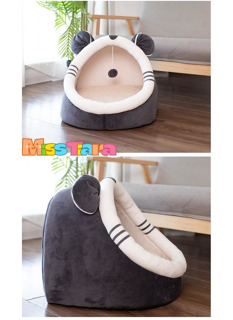 Cat Tent House with Hanging Ball Cat Tent for Small Cat with Removable Cushion for Small Medium Pets Sleeping Indoor Pet Cave Bed for Puppy Kitten Rabbit Grey - pzsku/ZF283B4CA292F94C1DBEDZ/45/_/1698419979/c3f7c346-67b3-4ef1-bdc9-f72860dc5ee9