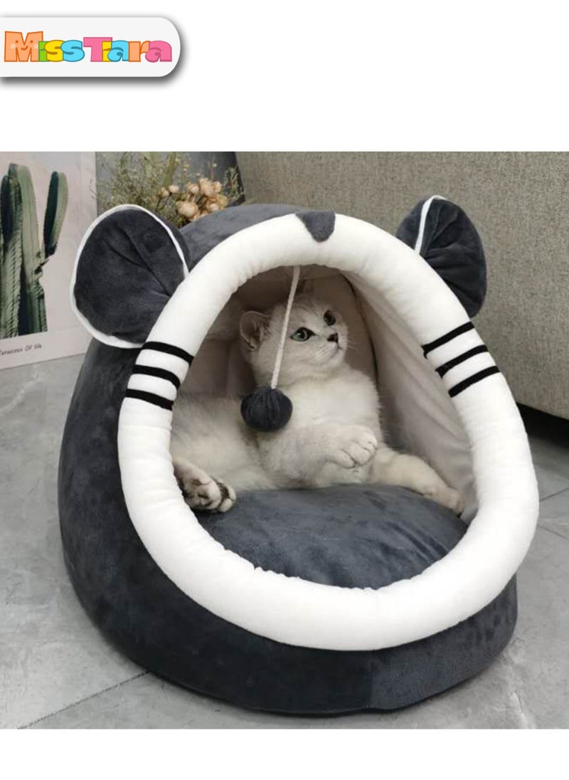 Cat Tent House with Hanging Ball Cat Tent for Small Cat with Removable Cushion for Small Medium Pets Sleeping Indoor Pet Cave Bed for Puppy Kitten Rabbit Grey - pzsku/ZF283B4CA292F94C1DBEDZ/45/_/1698419980/91e7df3c-800a-4e65-ac15-bc839209b472