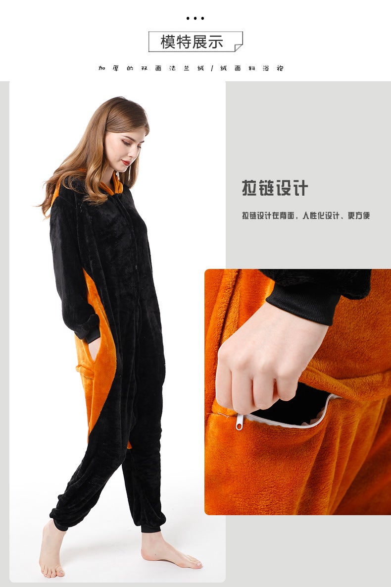 Mixed Batch New Flannel Cartoon One-Piece Pajamas Parent-Child Animal Performance Clothing Mixed Batch Home Clothes - Image 1