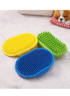 SYOSI Pet Bath Massage Brush,  Grooming Tool for Shampooing and Massaging Dogs and Cats with Short or Long Hair   Soft Rubber Bristles Gently Removes Loose  - Image 2