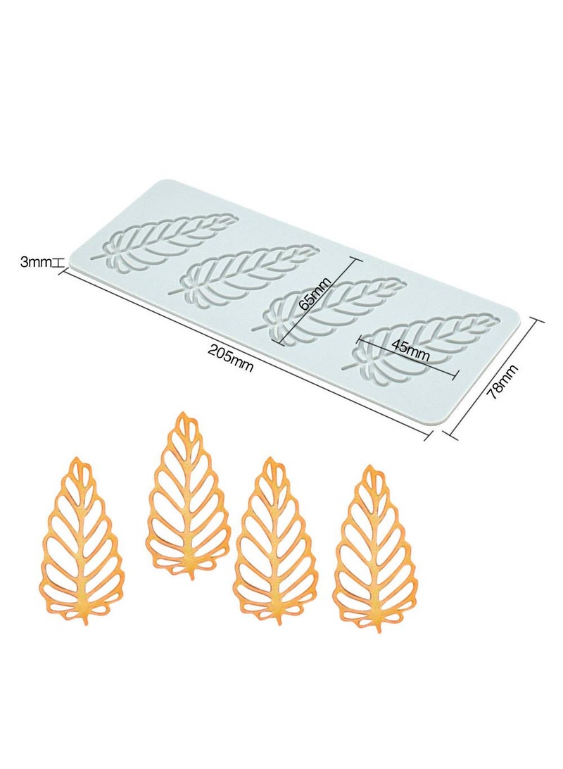 general 20 Pcs DIY Leaf Ring Baking Decoration Molecular Cooking Printing Mold Fruit Crispy Chip Silicone Flip Sugar Lace Mat - Image 3